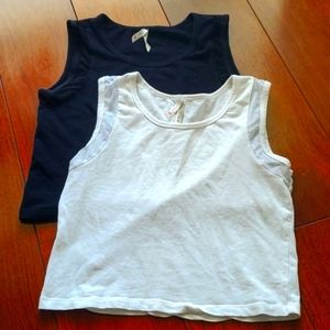 White & black crop tops